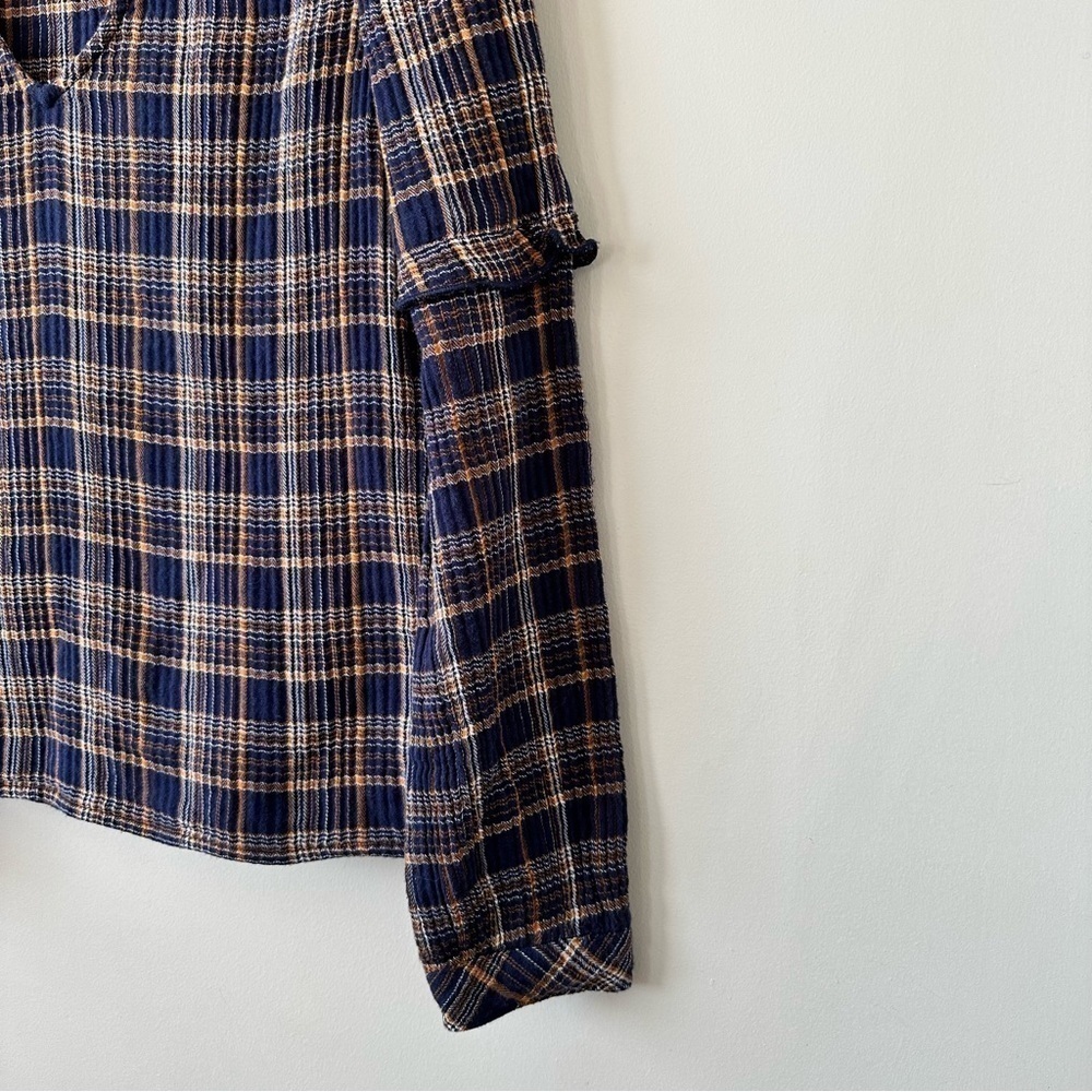Madewell-Plaid V-Neck Ruffle Top - Picture 6 of 10